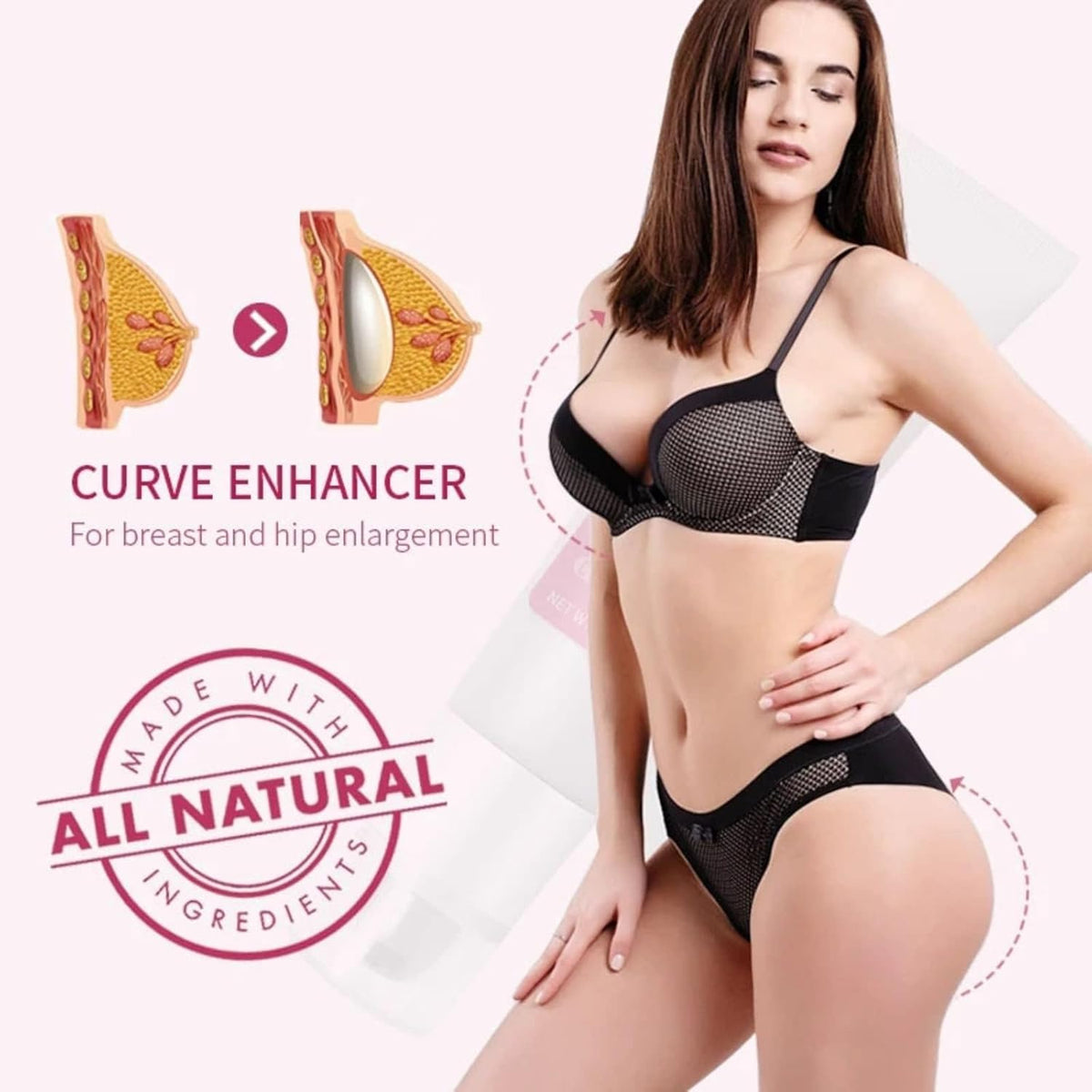 Breast Hip Enhancement Cream,Natural Formula for Breast Growth & Breast Enlargement,Botanical Enhancement Massage Cream, Buttocks Enlargement Oil to Lift, Firm, and Tighten