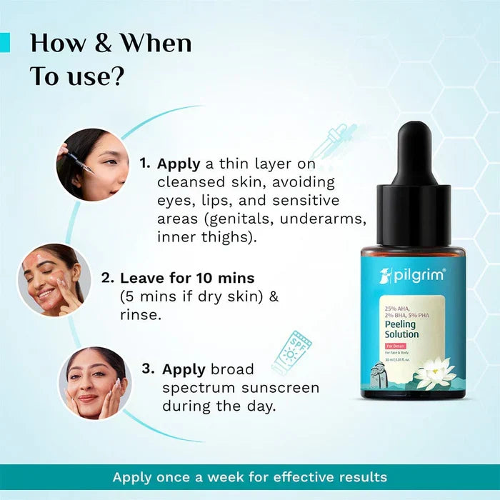 25% AHA, 2% BHA, 5% Peeling Solution For Smooth-textured Glowing Skin