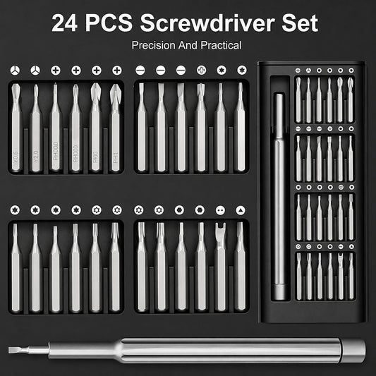 24-in-1 Multifunction Precision Screwdriver Set with Magnetic Tips