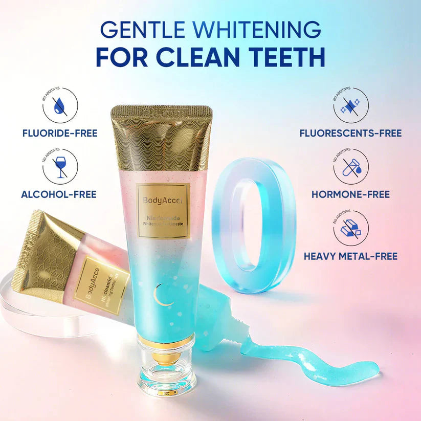 Body Accel Whitening Toothpaste Fluoride-Free Whitening: BodyAccel Niacinamide Toothpaste for a Safe Bright Smile  Advanced Niacinamide Whitening Formulated with Vitamin B3...